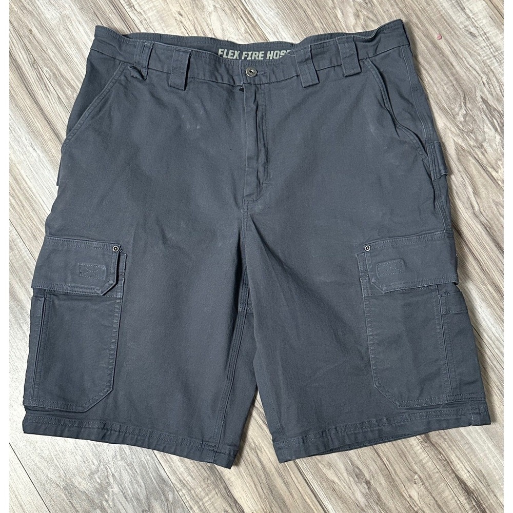 Duluth Trading Co Flex Fire Hose 12" Cargo Shorts Mens Navy Workwear Utility 40